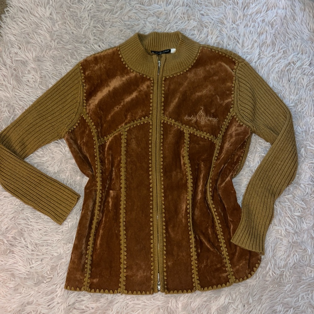 Y2K Babyphat velour knit zip up jacket